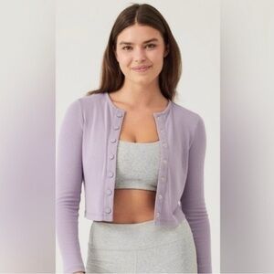 Outdoor Voices Cropped Ribbed Cardigan